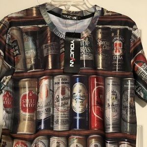 Mens Youcan Beer Can Shirt Size Large